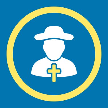 Rahip yuvarlak vektör simgesi