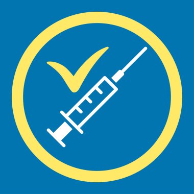 Yapılan aşılama yuvarlak vektör simgesi