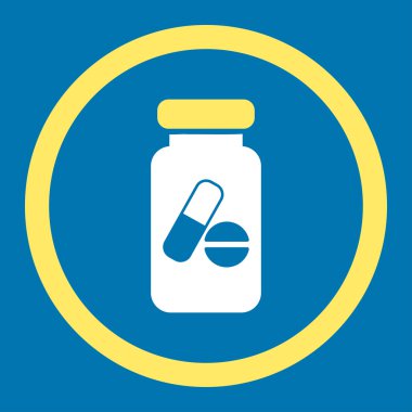 Uyuşturucu Phial yuvarlak vektör simgesi