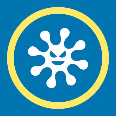 Kötü bakteri yuvarlak vektör simgesi