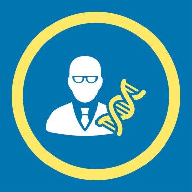 Genetik mühendisi yuvarlak vektör simgesi