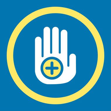 El tıbbi işaret yuvarlak vektör simgesi