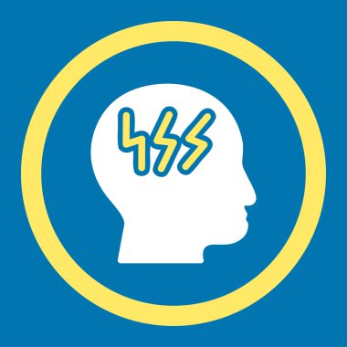 Baş ağrısı yuvarlak vektör simgesi