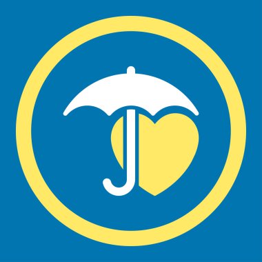 Kalp koruma yuvarlak vektör simgesi