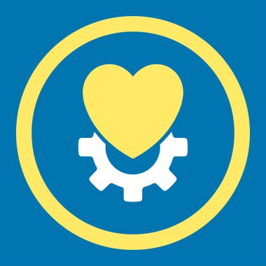 Mekanik Kalp yuvarlak vektör simgesi