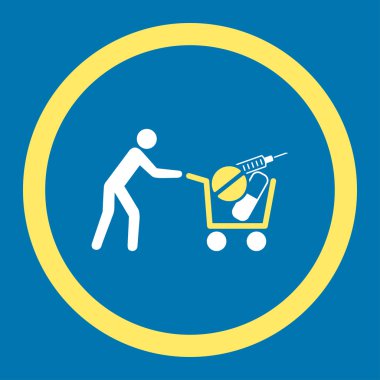 Tıbbi alışveriş yuvarlak vektör simgesi