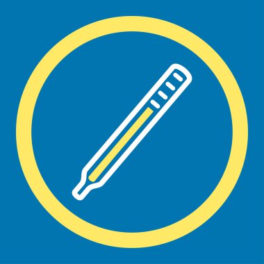 Tıbbi termometre yuvarlak vektör simgesi