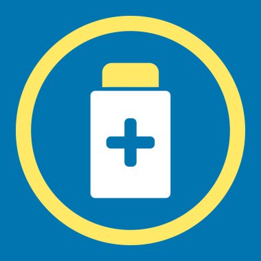 İlaç şişe yuvarlak vektör simgesi