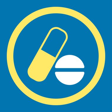 İlaç yuvarlak vektör simgesi