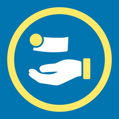 Para ödeme yuvarlak vektör simgesi