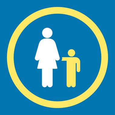 Anne ile oğlu yuvarlak vektör simgesi