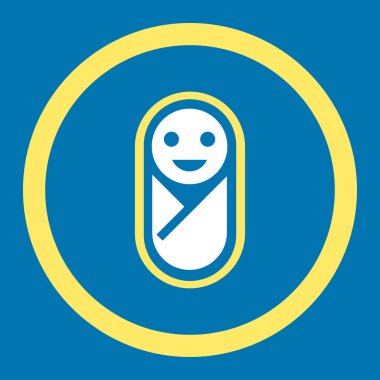 Yeni doğan yuvarlak vektör simgesi