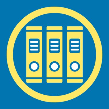 Office kitaplar yuvarlak vektör simgesi