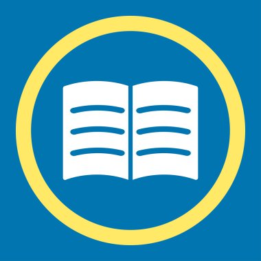 Açık kitap yuvarlak vektör simgesi