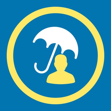 Hasta bakımı yuvarlak vektör simgesi