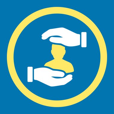 Hasta sigorta yuvarlak vektör simgesi