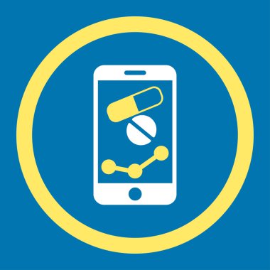 Eczane Online raporu vektör simge yuvarlak