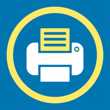 Yazdırma yuvarlak vektör simgesi