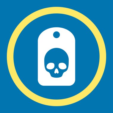 Kafatası etiket yuvarlak vektör simgesi