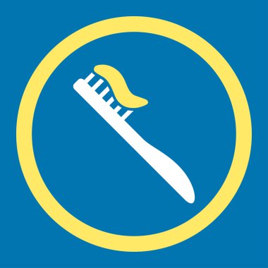 Diş fırçası yuvarlak vektör simgesi