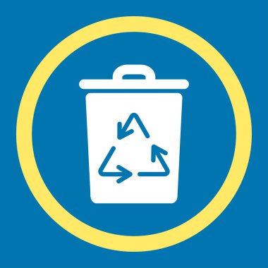 Çöp tenekesi yuvarlak vektör simgesine