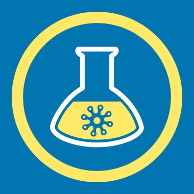 Virüs analiz yuvarlak vektör simgesi