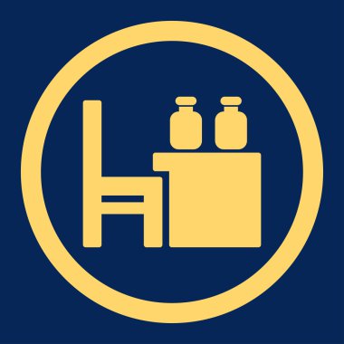 Eczacı tablo yuvarlak vektör simgesi