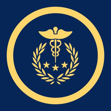 Caduceus Logo yuvarlak vektör simge