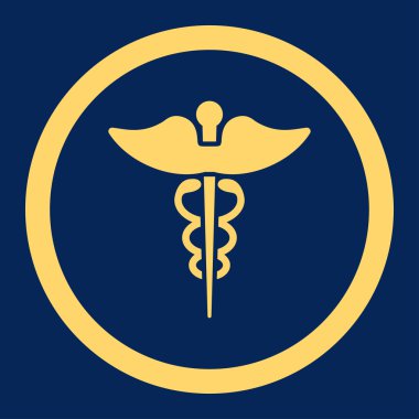 Caduceus yuvarlak vektör simgesi