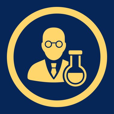 Kimyager yuvarlak vektör simgesi
