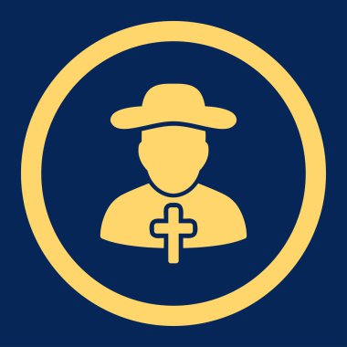 Rahip yuvarlak vektör simgesi