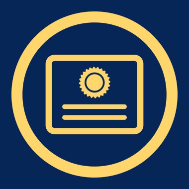 Diploma yuvarlak vektör simgesi