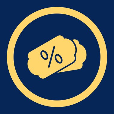 İndirim kuponları yuvarlak vektör simgesi