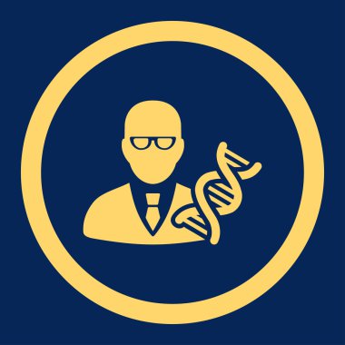 Genetik mühendisi yuvarlak vektör simgesi