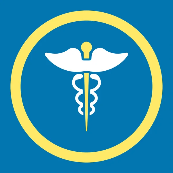 Caduceus afgeronde Vector Icon — Stockvector