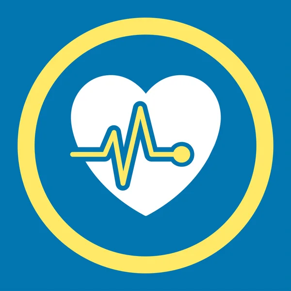 Heart Pulse Rounded Vector Icon — Stock Vector