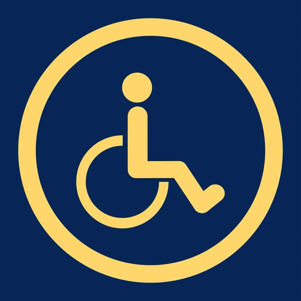 Icona vettoriale arrotondata persona disabile — Vettoriale Stock