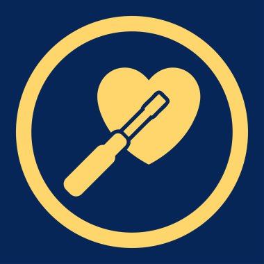 Kalp yuvarlak vektör simge ayarlama