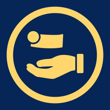 Para ödeme yuvarlak vektör simgesi