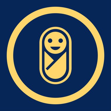 Yeni doğan yuvarlak vektör simgesi