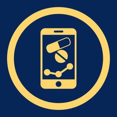 Eczane Online raporu vektör simge yuvarlak