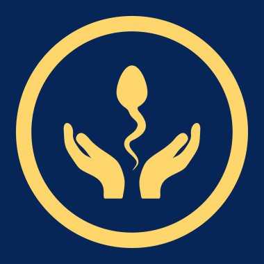 Sperm bakım yuvarlak vektör simgesi