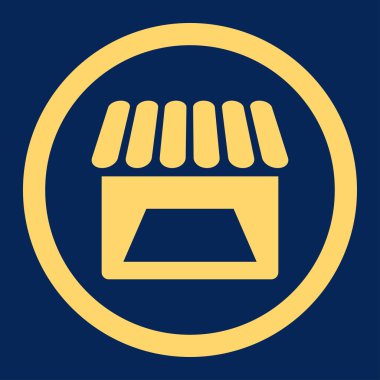 Mağaza yuvarlak vektör simgesi