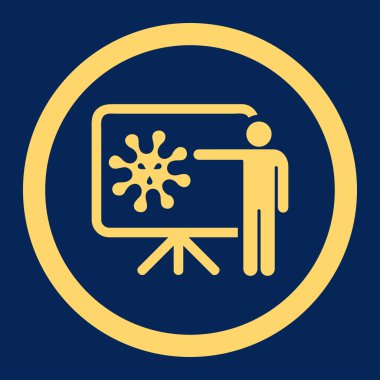 Virüs rapor vektör simge yuvarlak