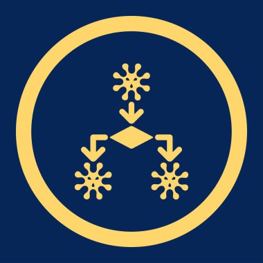 Virüs üreme yuvarlak vektör simgesi