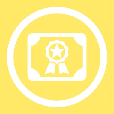 Ödülü Diploma yuvarlak vektör simgesi