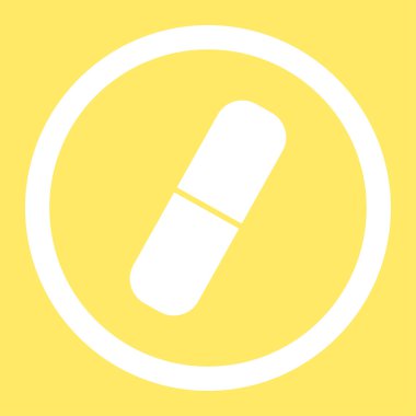 Kapsül yuvarlak vektör simgesi