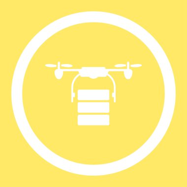 Kargo uçağı yuvarlak vektör simgesi