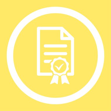 Sertifikalı yuvarlak vektör simgesi