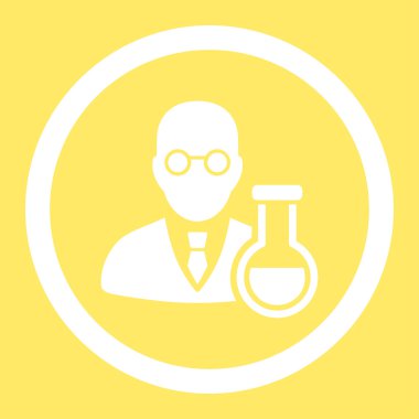 Kimyager yuvarlak vektör simgesi